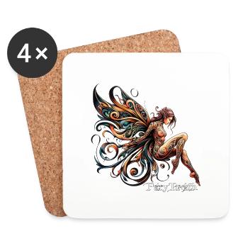 Fairy Festival - FairyBreizh - Coasters (set of 4) - white - Front