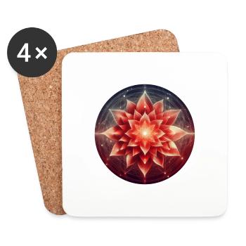 Flower of Power - Root Chakra - Coasters (set of 4) - white - Front