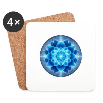 Flower of Power - Throat Chakra - Coasters (set of 4) - white - Front