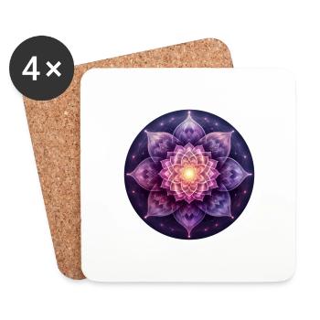 Flower of Power - Crown Chakra - Coasters (set of 4) - white - Front