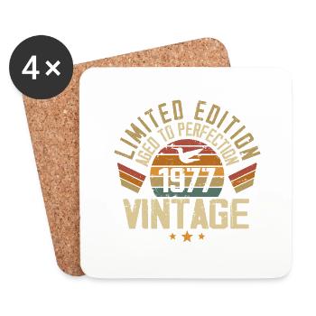 Vintage 1977 Retro 1977 Birthday Gift - Coasters (set of 4) - white - Front