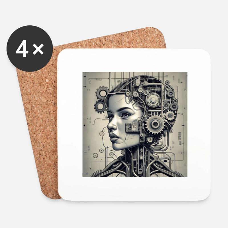 Stempel9 - Untersetzer (4er-Set) - Weiß