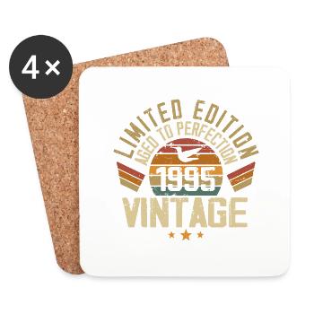 Vintage 1995 Retro 1995 Birthday Gift - Coasters (set of 4) - white - Front