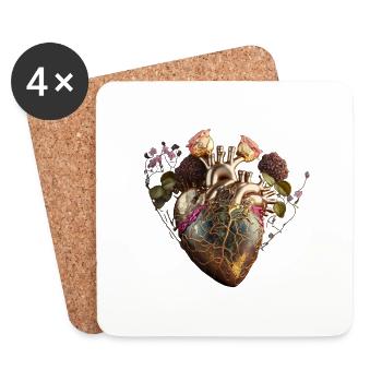 Golden Heart - Coasters (set of 4) - white - Front