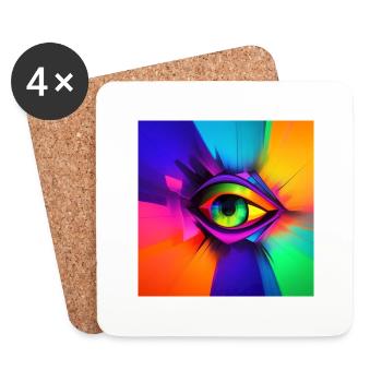 Résumé oculaire - Dessous de verre (lot de 4) - blanc - Devant