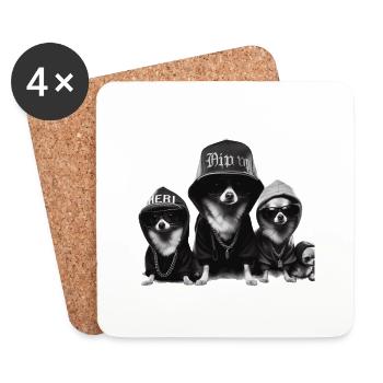 Coole Hip Hop Chihuahua´s - Untersetzer (4er-Set) - Weiß - Vorne
