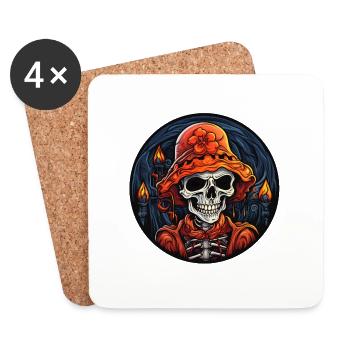 Halloween Skull - Coasters (set of 4) - white - Front