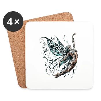 The Graceful Fairy by FairyBreizh - Coasters (set of 4) - white - Front