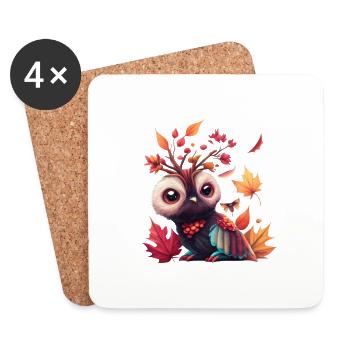 Autumn Guardian Owl - Coasters (set of 4) - white - Front