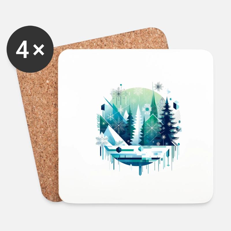 winter welt - Untersetzer (4er-Set) - Weiß