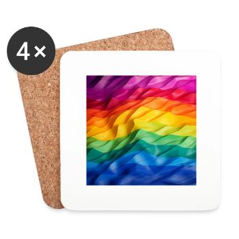 Pride Flag - Untersetzer (4er-Set) - Weiß - Vorne