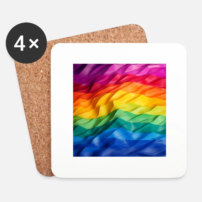 Pride Flag - Untersetzer (4er-Set) - Weiß
