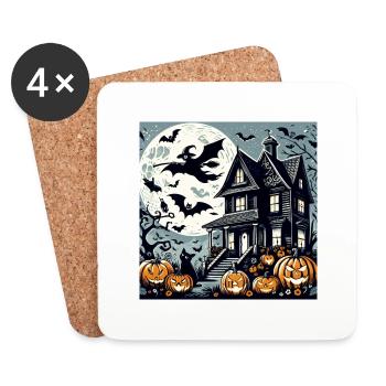 Halloween - Dessous de verre (lot de 4) - blanc - Devant