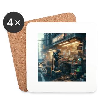Futur atelier de réparation - Dessous de verre (lot de 4) - blanc - Devant