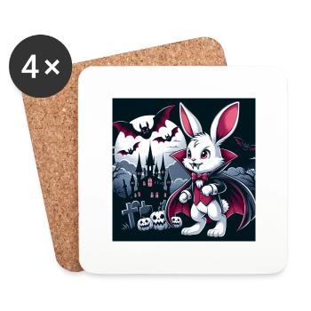 Vampire Bunny Halloween - Coasters (set of 4) - white - Front