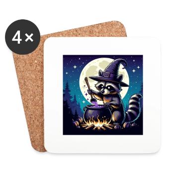 Raccoon Halloween - Coasters (set of 4) - white - Front