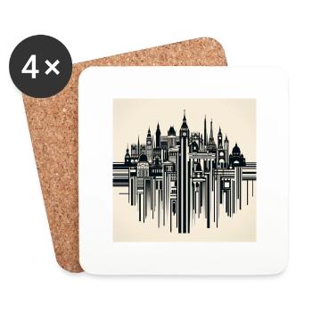 Horizon - Dessous de verre (lot de 4) - blanc - Devant