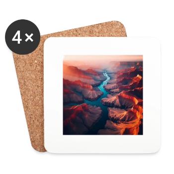 Fluss Landschaft - Untersetzer (4er-Set) - Weiß - Vorne