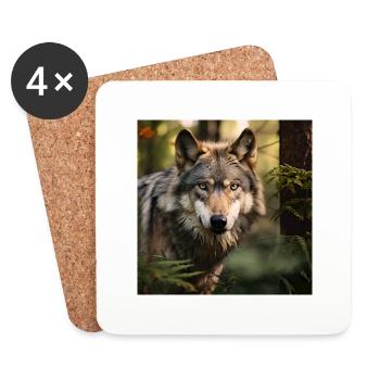 Le pouvoir du loup - Dessous de verre (lot de 4) - blanc - Devant