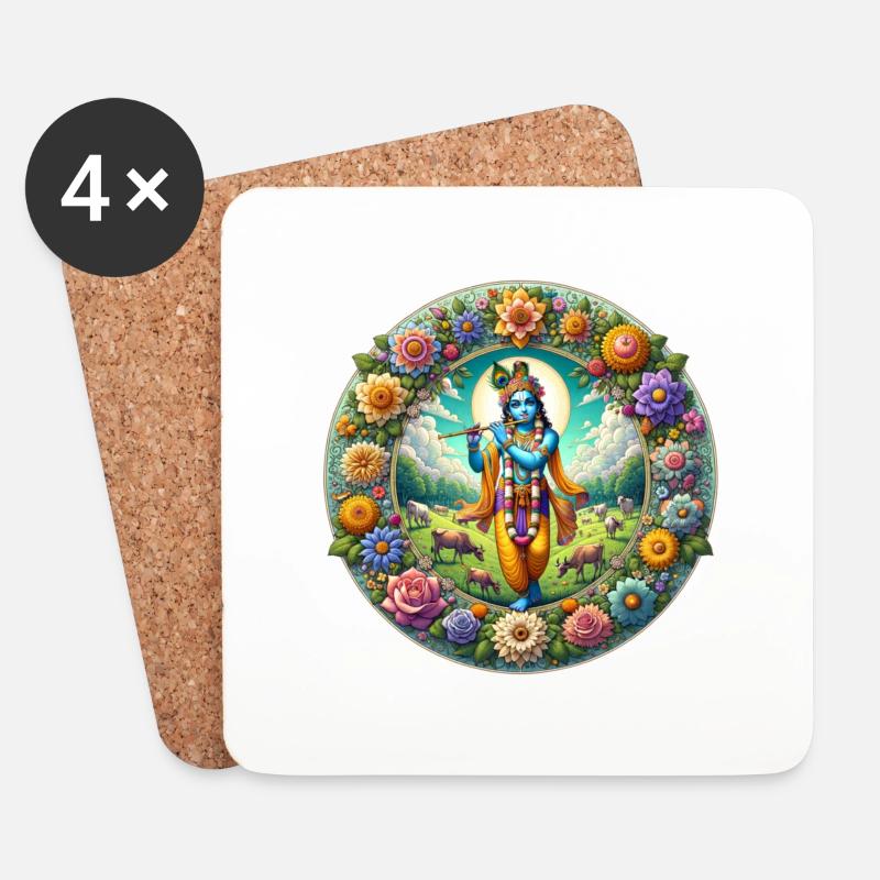 krishna - Untersetzer (4er-Set) - Weiß