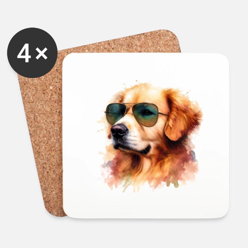 Cool Goldie - Untersetzer (4er-Set) - Weiß