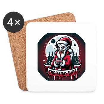 Vampir Weihnachtsmann - Untersetzer (4er-Set) - Weiß - Vorne