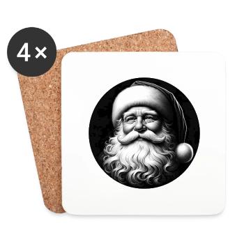 Weihnachtsmann Klassisch - Untersetzer (4er-Set) - Weiß - Vorne