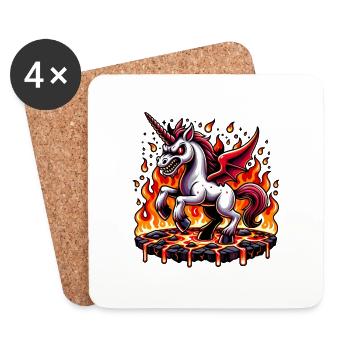 Evil Fire Unicorn - Coasters (set of 4) - white - Front