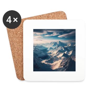 Montagnes - Dessous de verre (lot de 4) - blanc - Devant