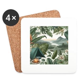 Camp in the wilderness - Coasters (set of 4) - white - Front