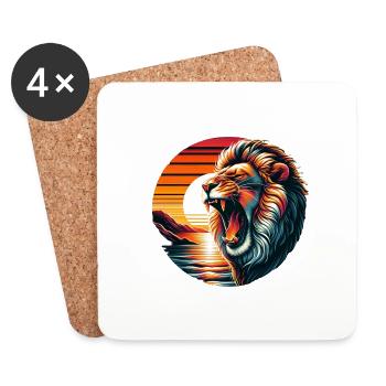 Roaring Lion: Epic Sunset - Coasters (set of 4) - white - Front