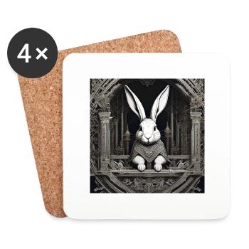 The White Rabbit - Untersetzer (4er-Set) - Weiß - Vorne