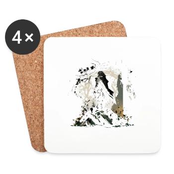 Cimetière fantastique - Dessous de verre (lot de 4) - blanc - Devant