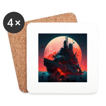 Battleship - Coasters (set of 4) - white - Front