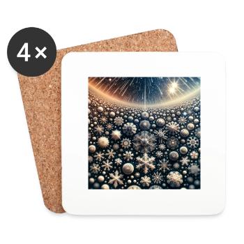 Weihnachtlicher Schneeflocken - Geschenkidee - Untersetzer (4er-Set) - Weiß - Vorne