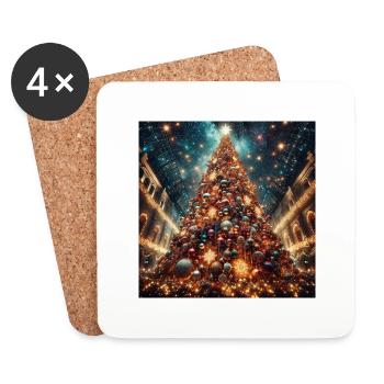 Weihnachtsbaum Druck auf Accessoires - Untersetzer (4er-Set) - Weiß - Vorne
