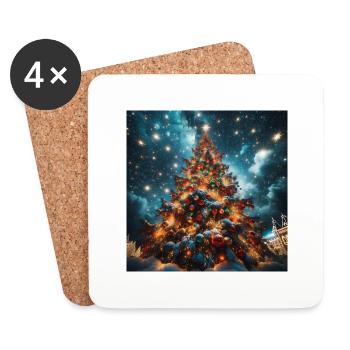 Weihnachtsbaum Druck auf Accessoires - Untersetzer (4er-Set) - Weiß - Vorne