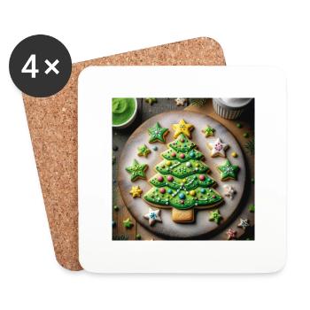 Weihnachtliche Leckereien - Weihnachtsgeschenkidee - Untersetzer (4er-Set) - Weiß - Vorne