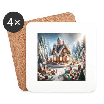 Weihnachtliche Leckereien - Weihnachtsgeschenkidee - Untersetzer (4er-Set) - Weiß - Vorne
