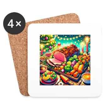 Weihnachtliche Leckereien - Weihnachtsgeschenkidee - Untersetzer (4er-Set) - Weiß - Vorne