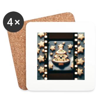 Weihnachtliche Leckereien - Weihnachtsgeschenkidee - Untersetzer (4er-Set) - Weiß - Vorne