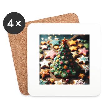 Weihnachtliche Leckereien - Weihnachtsgeschenkidee - Untersetzer (4er-Set) - Weiß - Vorne