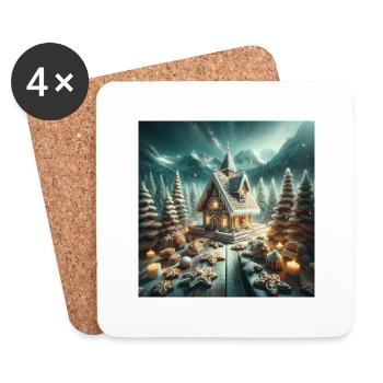 Weihnachtliche Leckereien - Weihnachtsgeschenkidee - Untersetzer (4er-Set) - Weiß - Vorne