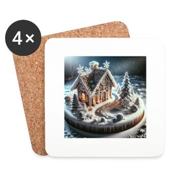 Weihnachtliche Leckereien - Weihnachtsgeschenkidee - Untersetzer (4er-Set) - Weiß - Vorne