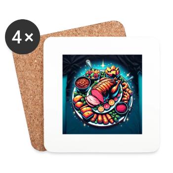 Weihnachtliche Leckereien - Weihnachtsgeschenkidee - Untersetzer (4er-Set) - Weiß - Vorne