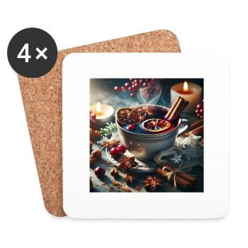 Weihnachtliche Leckereien - Weihnachtsgeschenkidee - Untersetzer (4er-Set) - Weiß - Vorne