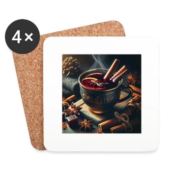 Weihnachtliche Leckereien - Weihnachtsgeschenkidee - Untersetzer (4er-Set) - Weiß - Vorne
