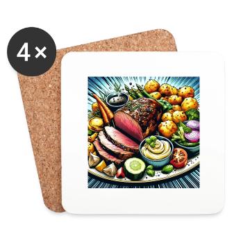 Weihnachtliche Leckereien - Weihnachtsgeschenkidee - Untersetzer (4er-Set) - Weiß - Vorne