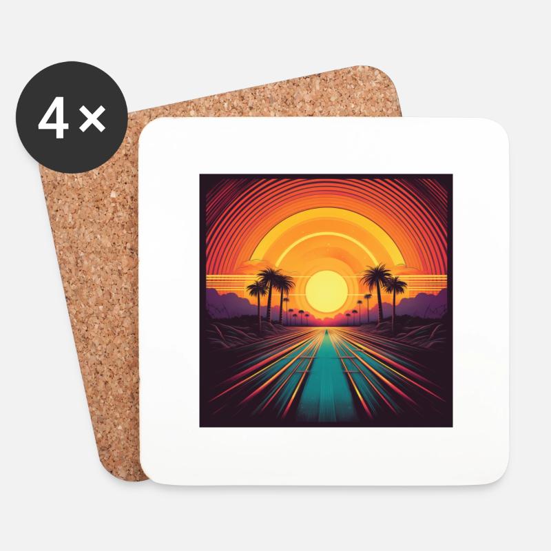 Vintage Vinyl - Untersetzer (4er-Set) - Weiß