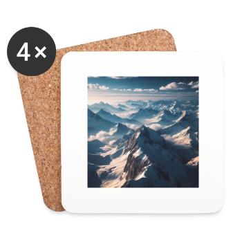 Berglandschaft über den Wolken - Untersetzer (4er-Set) - Weiß - Vorne